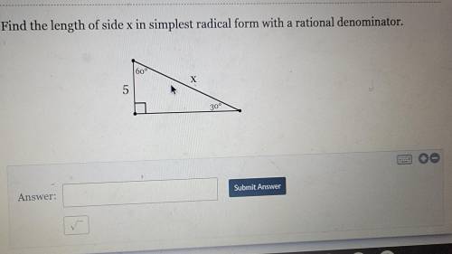 Need help with this, find the side of X