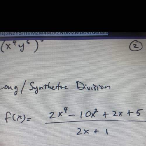 Use
Long / Synthetre Division