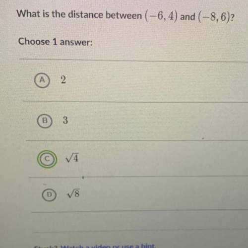 What is the distance between the following points