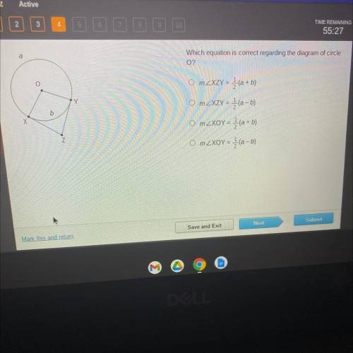 Which equation is correct regarding the diagram of a circle O?
0 m
0 m
0 m
0 m