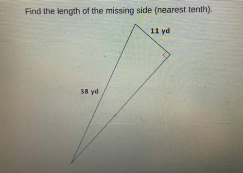 Find the length of the missing side! NO LINKS PLEASE!!! I forgot how to do this and it’s review so