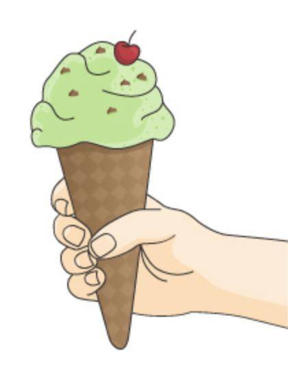 Explain the energy flowing as you hold an ice cream cone. (Be sure to mention the system, the su