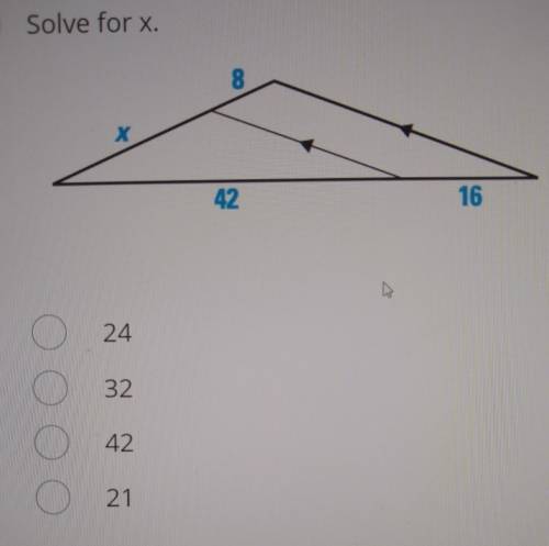 Solve for x in this triangle​