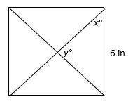 HELP DUE IN 15 MINS!

Find the length of the diagonal of the square and the variables. You can rou