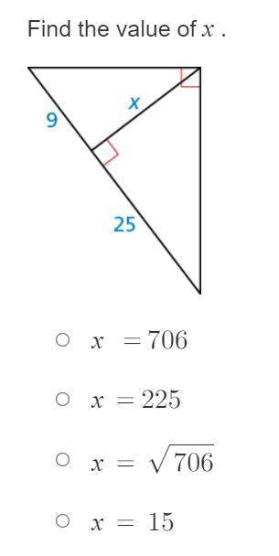 Vvv Please help vvv
Find the value of x.