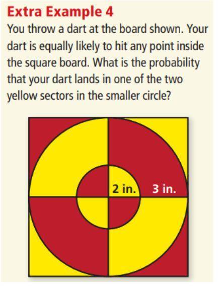 You throw a dar at the board shown. Your dart is equally likely to hit any point inside the square