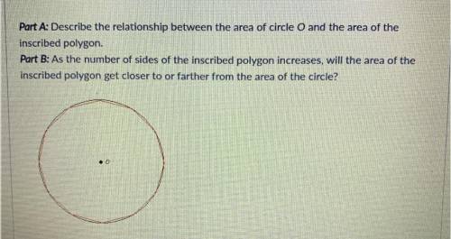 Part A: Describe the relationship between the area of circle O and the area of the

inscribed poly