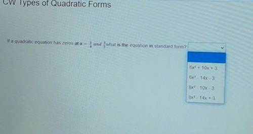 Quadratic forms(will give branliest)​