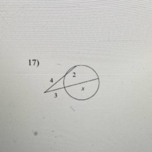 Solve for x assume that lines which appear tangent are tangent
