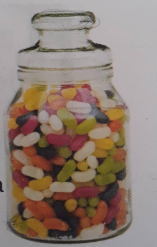 Estimate number of jelly beans in 1 litre jar.​