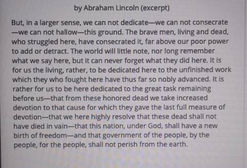 100 pts

What argument about the role of Northern civilians is President Abraham Lincoln making in