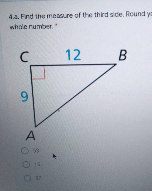 Find the measure of the third side. Round your answer to the nearest whole number.​