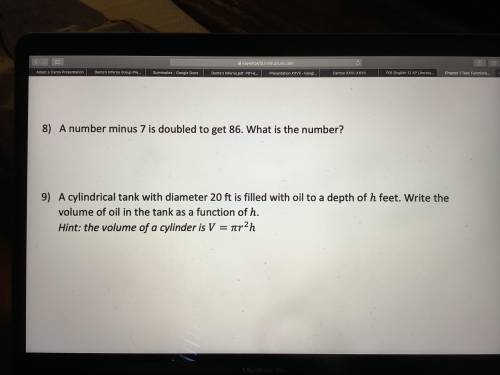 Help with both questions (8 and 9) please.
No link answers thx
