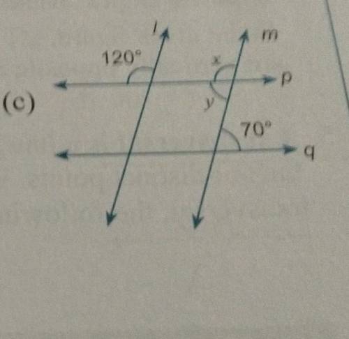 Please answer in full process

questions Given L || M find the value of unknown angles in each of