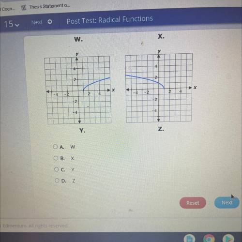 Please help, consider function f. F(x) = square root x-1 which graph represents function f?