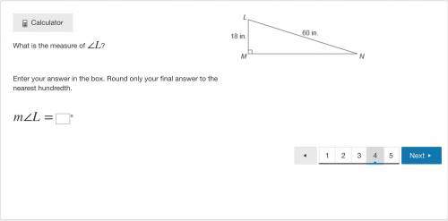 What is the measure of ∠L?

Enter your answer in the box. Round only your final answer to the near