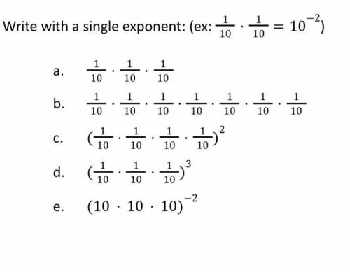 Write with a single exponent: