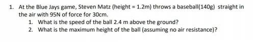I need help with a conservation of energy question, 1. b) on the attachment :)