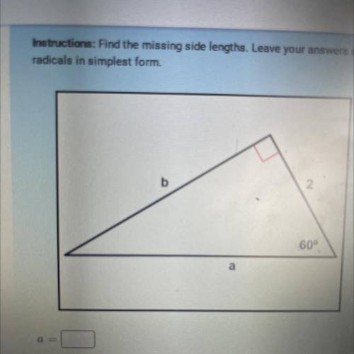 Find the missing length indicated. Leave your answers as radicals in simplest form

PLEASE HELP!!!