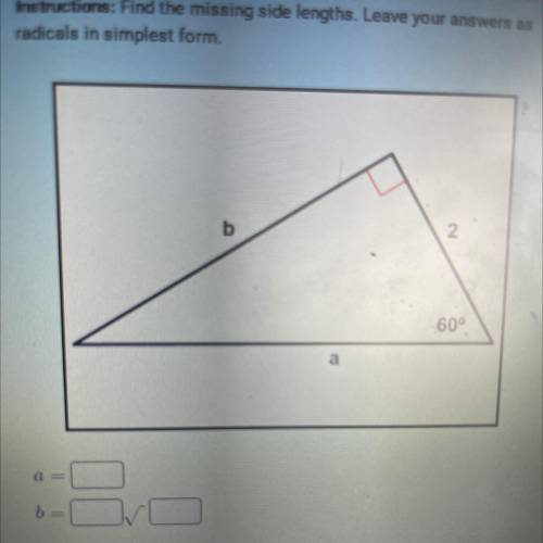 Find the missing length indicated. Leave your answer as radicals in simplest form

Please help, no