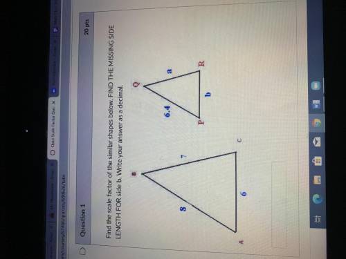 Find the scale factor of the similar shapes below.