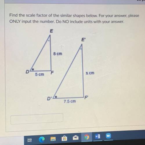 Find the scale factor of the similar shapes below. For your answer please only input the number. Do