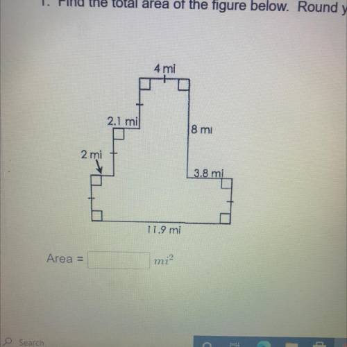 HELP ASAP!! Find the total area of the figure below. Round your answer to the nearest tenth