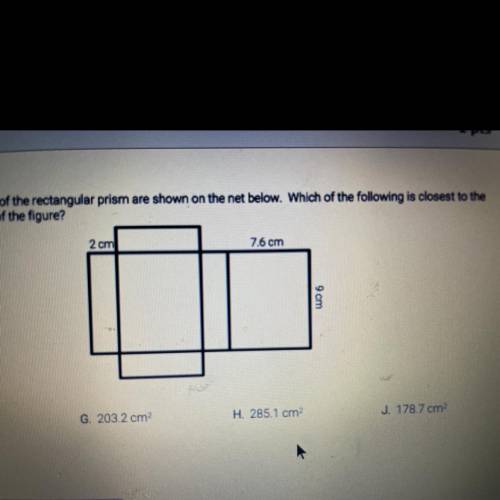 8. The dimensions of the rectangular prism are shown on the net below. Which of the following is cl