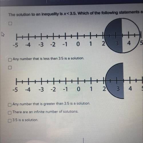 WILL GIVE BRAINLIEST! HELP ASAP!

The solution to an inequality is x < 3.5. Which of the follow