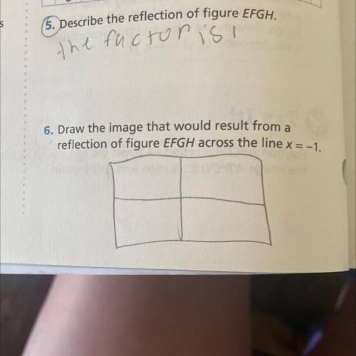 6. Draw the image that would result from a
reflection of figure EFGH across the line x = -1.