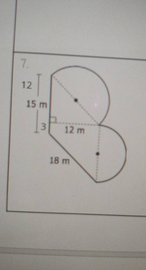 I need help.Find the area of each figure. 15 m 12m 18m​