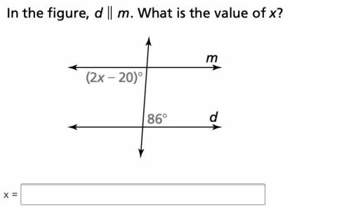 In the figure, d || m. What is the value of x?