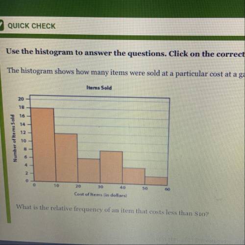 Use the histogram to answer the questions. Click on the correct answer.

ns
The histogram shows ho