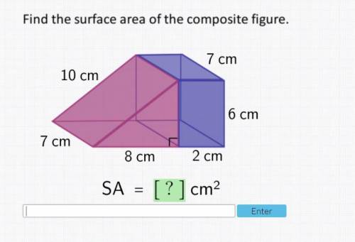 Please give a real answer. What is the surface area of this composite figure?