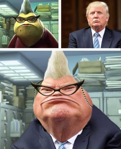 Just a random meme...
if trump was roz from monsters inc
report this yall