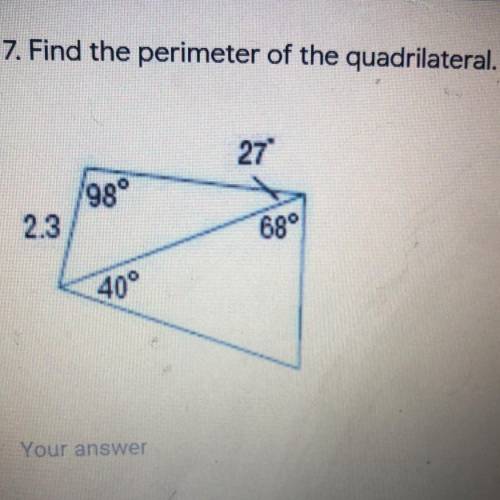 Pls help!! find the perimeter of the quadrilateral