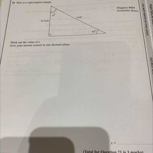 Help me Plz

Here is a right-angled triangle 
Works out the value of x give your answer correct to