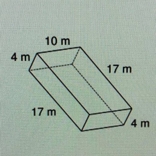 2. What is the volume of the rectangular prism?

3
a) 52 m
b) 1156 m
c) 680 m3
d) 532 m