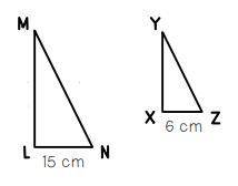 find the scale factor. simplify your ratio to lowest terms. the original triangle is triangle lmn a