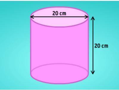 Calculate the surface area of this cylinder. Use 3.14 for the value of pi.
