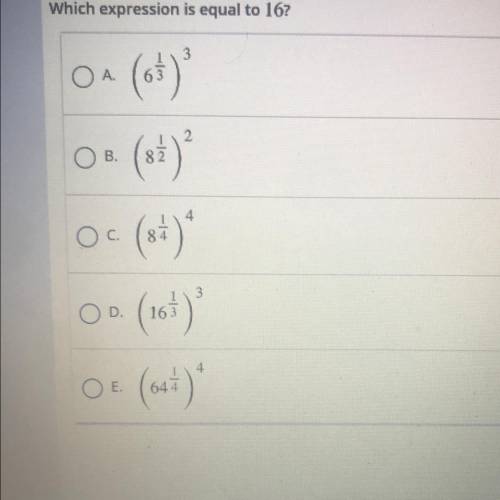 Which expression is equal to 16?