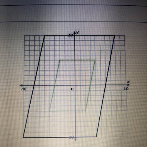 The green parallelogram is a dilation of the black parallelogram. What is the scale factor of the d