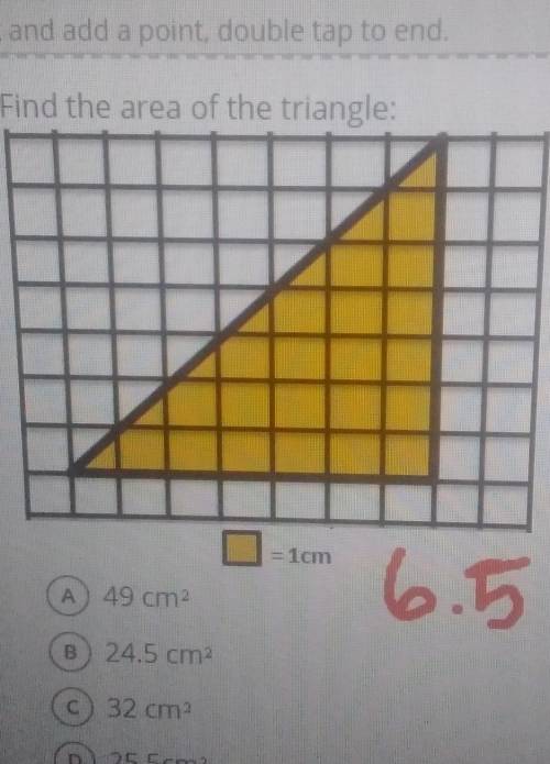 Find the are of the triangle​