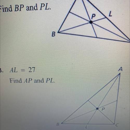 Point P is the centroid of triangle ABC. Use the given information to find the indicated measures.