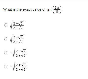 What is the exact value of tan(5pi/8)?