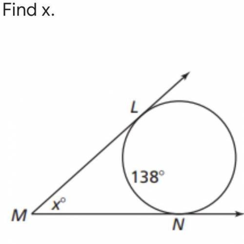 Find x!!
Help ASAP 
(Secant tangent angles)