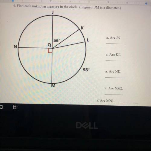 Find each unknown measure in the circle 
please actually help in a test right now