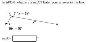 In ΔPQR, what is the m∠Q? Enter your answer in the box.