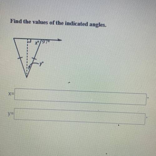 I need the values of x and y