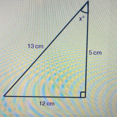 Look at the triangle:

What is the value of sin x?
5 divided by 13
12 divided by 5
12 divided by 1